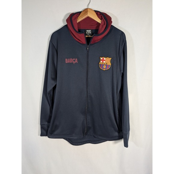 Fc Barcelona Other - FC Barcelona Soccer Adult Sizes Football Official Track Jacket With Hood Medium